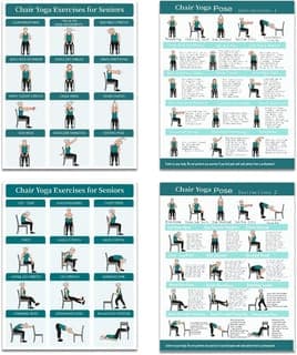 Chair yoga wall charts, 4 pack — product photograph from the store listing