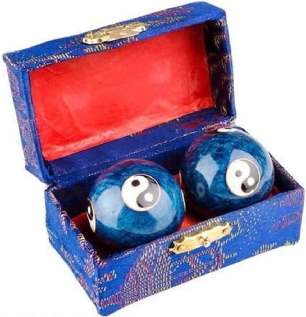 A pair of blue Baoding balls