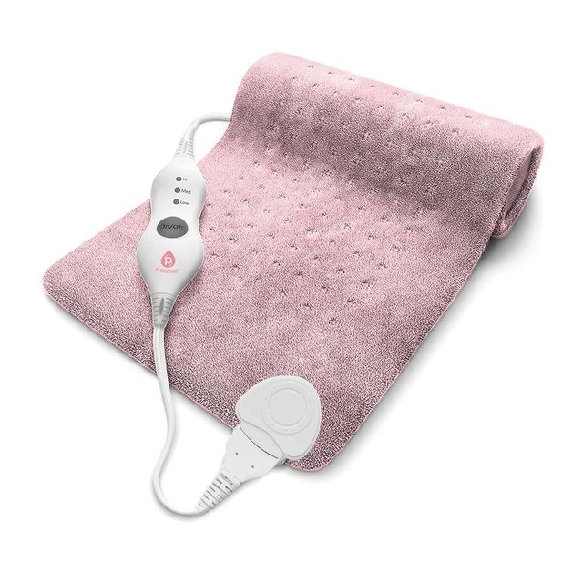 Extra Large Electric Heating Pad for Back Pain and Cramps Relief - 12" x 24" Heating Pad for Back Pain Relief, Neck, Shoulder - Dry & Moist Heat Option 2 Hours Auto Shut-Off (Rose Gold)