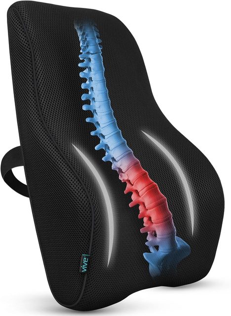 Full Lumbar Cushion - Memory Foam Contour Support for Lower Back Pain